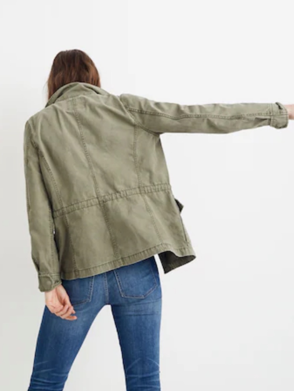 Madewell Passage 100% Cotton Olive Military Jacket Small - Picture 2 of 14